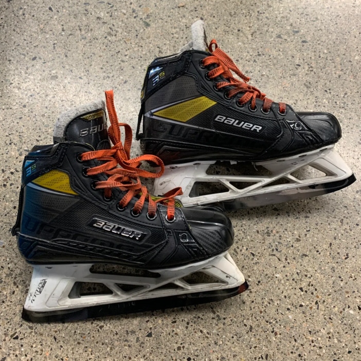 Used Bauer Supreme 3S Pro Hockey Goalie Skates D&R (Regular) 4.0 - Intermediate