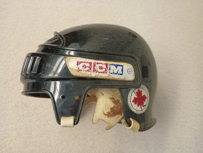 RARE Vintage Used CCM HT2 Black Ice Hockey Helmet