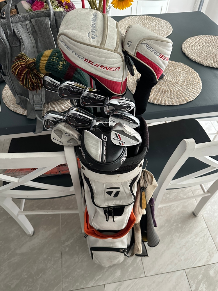 Full set of used golf clubs