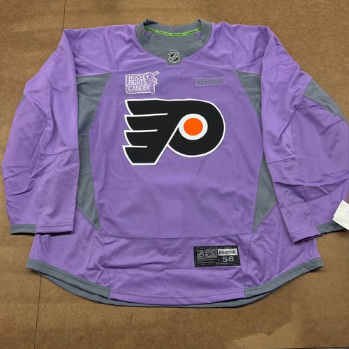 Size 58 Philadelphia Flyers 2015 Hockey Fights Cancer Warmup Jersey (RARE)