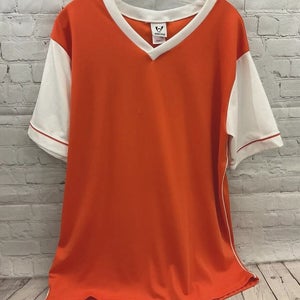 High Five Adult Unisex Size Small Orange White Soccer Jersey New