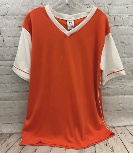 High Five Adult Unisex Size Small Orange White Soccer Jersey New