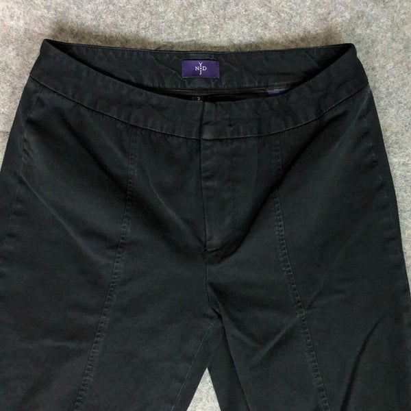 NYDJ Womens Pants 2 Black Chino Slim Ankle Cropped Buckle Career Solid Casual