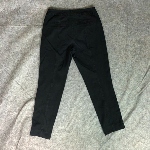 NYDJ Womens Pants 2 Black Chino Slim Ankle Cropped Buckle Career Solid Casual