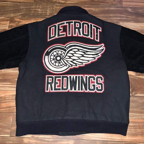 Vintage Detroit Red Wings Wool Leather NHL Varsity Jacket Bomber Stitched