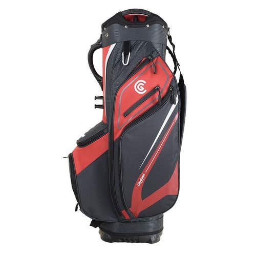 Cleveland Golf Lightweight Cart Bag - 14-Way Golf Bag - 5.4lbs - CHARCOAL / RED