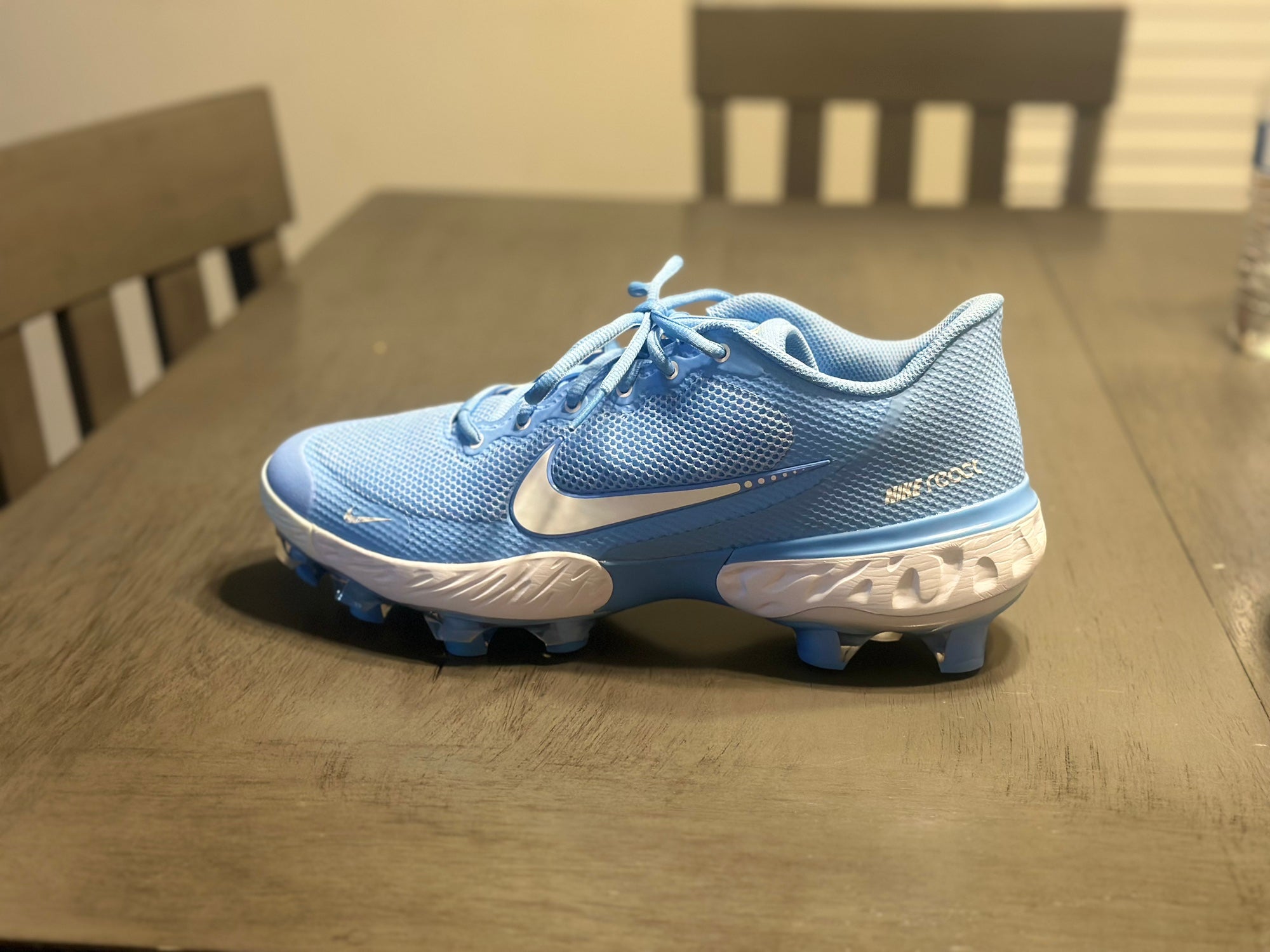 Men Nike Alpha Huarache Elite 3 MCS Baseball Cleat Sky Blue UNC CZ4453-401 Sz 14 Nike Alpha Huarache Elite 3 Low Men main image 4