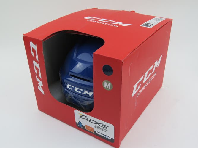 New! CCM Tacks 910 NHL Pro Stock Ice Hockey Player Protective Helmet Blue Medium
