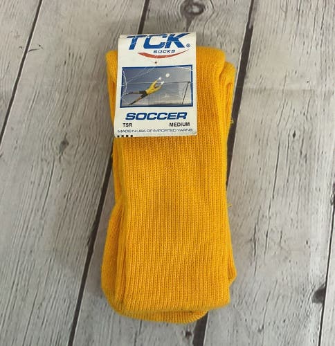TCK Adult Unisex Size Medium Yellow Soccer Socks NWT