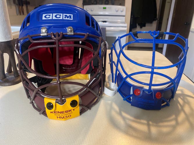 Used *CUSTOM* CCM Helmet/ Cooper HM 30 Goalie Mask