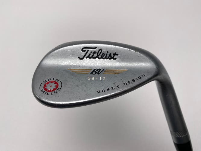 Titleist 2009 Vokey Spin Milled Chrome 58* 12 Bounce Wedge Steel Mens RH