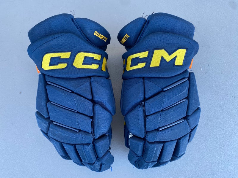 CCM JetSpeed FT1 Pro Stock Hockey Gloves 15" Navy Blue 5218
