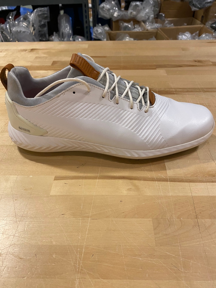 Used Puma Ignite PWRADAPT Leather 2.0 Men's Golf Shoes (White, 11.5 M)