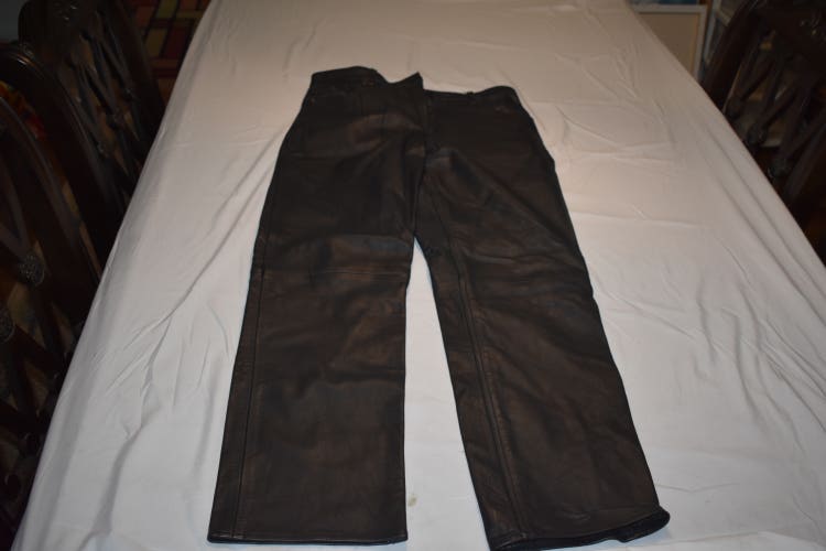 Guide Gear Leather Pants, Black, Size 34