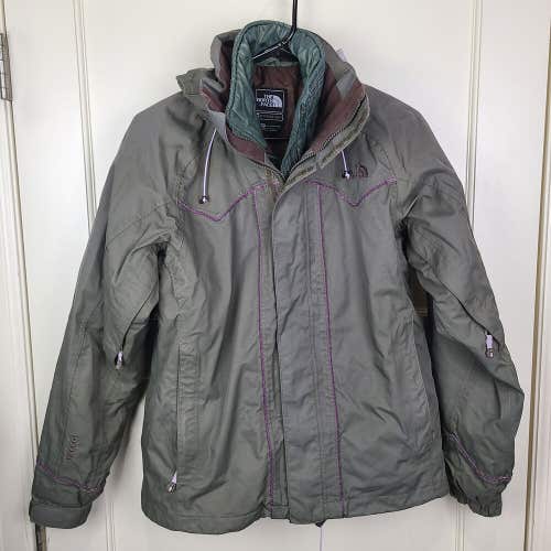The North Face Prodigy Hyvent 3-in-1 Ski Jacket Womens Size M Green Winter Recco