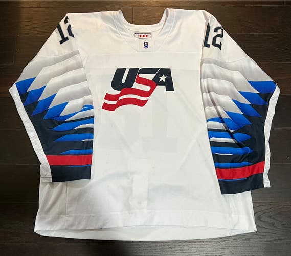 Team USA Hockey game-worn #12 Cruz Lucius jersey 2022 World championships U-18