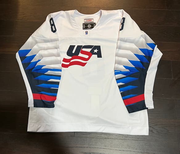 Team USA Hockey game-worn #8 Brady Berard jersey 2022 World championships U-18