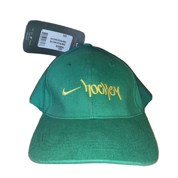 Vintage Nike Hockey Green Stretch Fitted Hat Size Large NWT