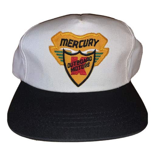 Vintage Mercury Outboard Motors Snapback Patch Hat Cap Boat Fishing RARE