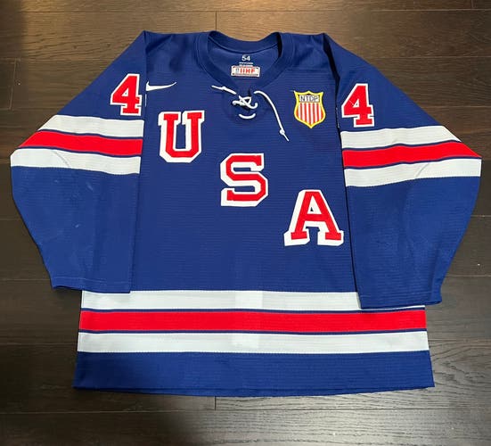 Team USA Hockey game-worn #44 Will Vote jersey 2021-22 USHL * Rare Blue *