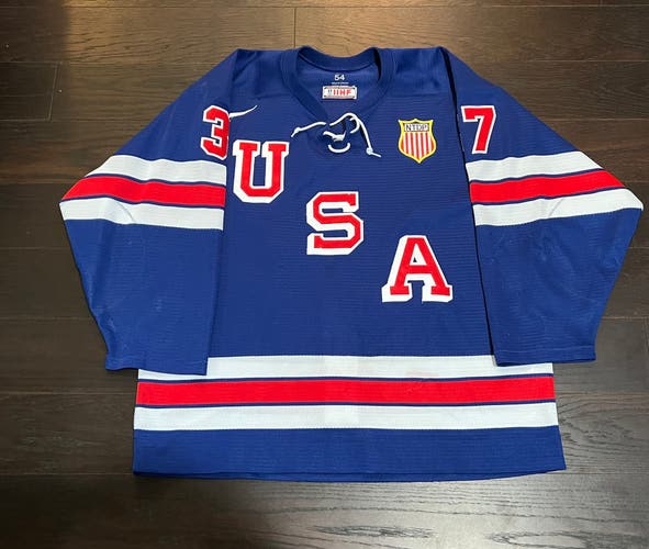 Team USA Hockey game-worn #37 Ryan Fine jersey 2021-22 USHL * Rare Blue *