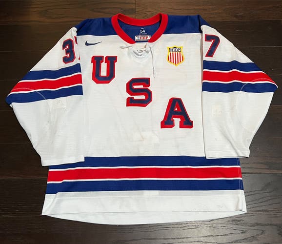 Team USA Hockey game-worn #37 Ryan Fine jersey 2021-22 USHL