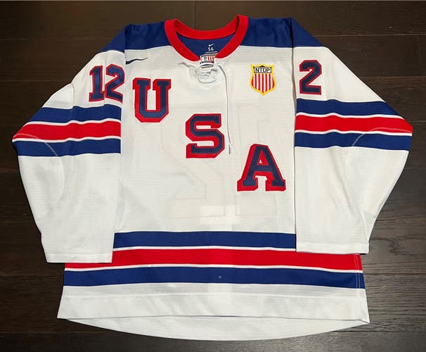 Team USA Hockey game-worn #12 Cruz Lucius jersey 2021-22 USHL