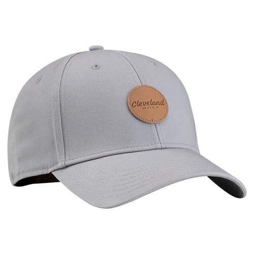 Cleveland Leather Patch Hat - Limited Edition Golf Hat with Leather Strap - GRAY