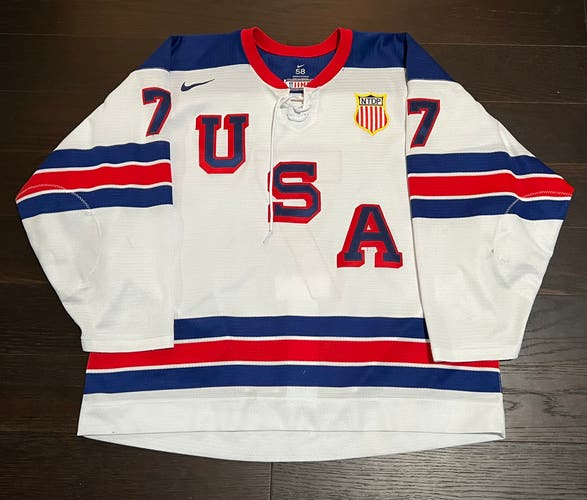 Team USA Hockey game-worn #7 Charlie Leddy jersey 2021-22 USHL