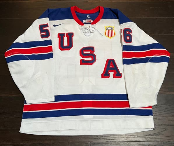 Team USA Hockey game-worn #56 Paul Fischer jersey 2021-22 USHL