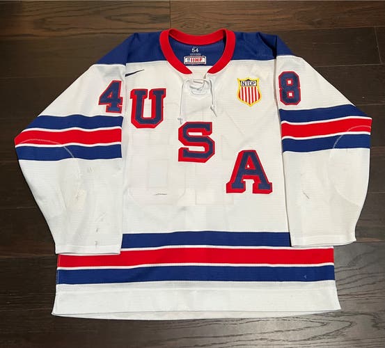 Team USA Hockey game-worn #48 Kai Janviriya jersey 2021-22 USHL