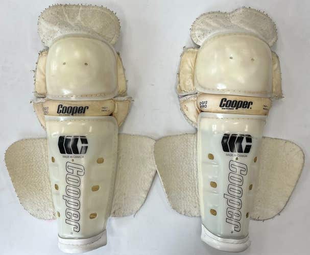 Vintage Rare Cooper DG12 Pro Hockey Shin Guards senior size 14.5" SR pads ice sz