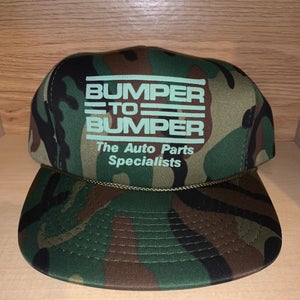 Vintage Bumper to Bumper Auto Parts Camo Camouflage Snapback Hat Cap