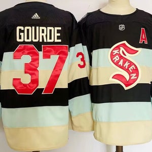 Seattle Kraken Yanni Gourde Navy Winter Classic Ice Hockey Jersey Size 54