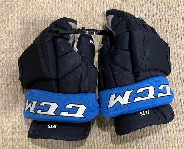 Game Used Hockey CCM 14" Pro Stock Gloves Manitoba Moose Winnipeg Jets