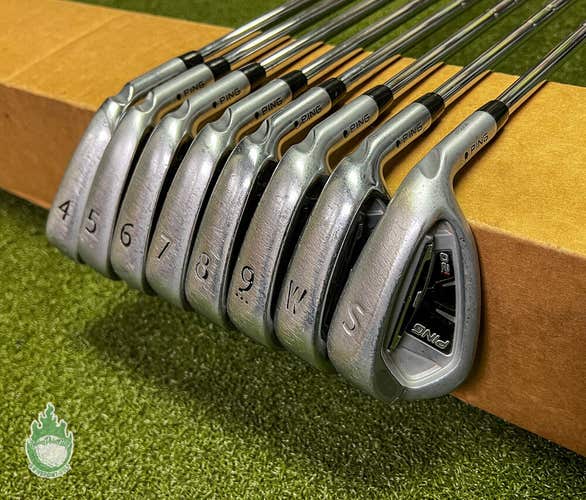 Used Right Handed Ping Black Dot i20 Irons 4-PW/SW CFS Stiff  Steel Golf Set