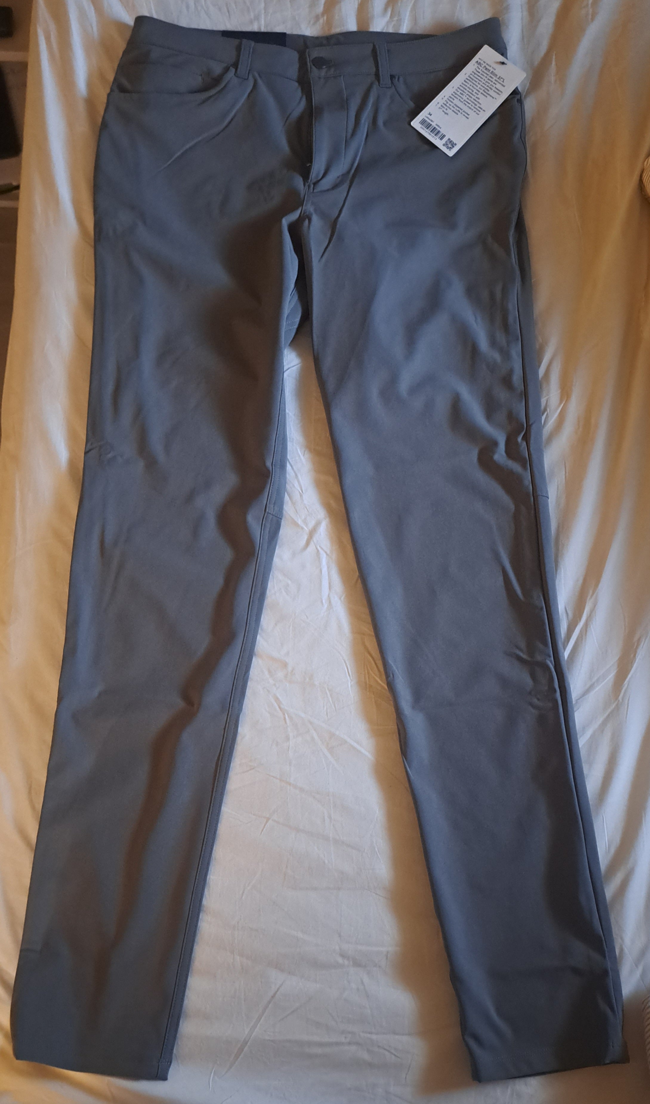 New with tag Lululemon ABC Pants Slim 37L in Grey Sage Size 34x37