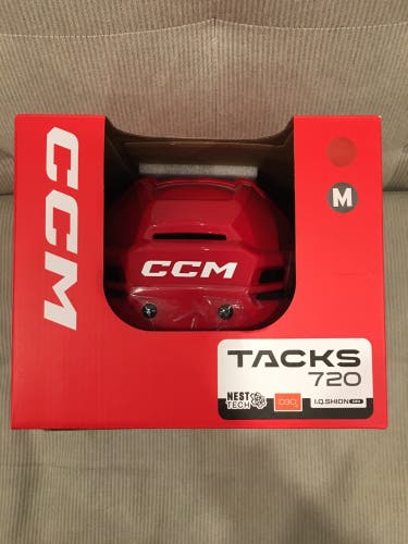 New! Medium CCM Tacks 720 Red Hockey Helmet