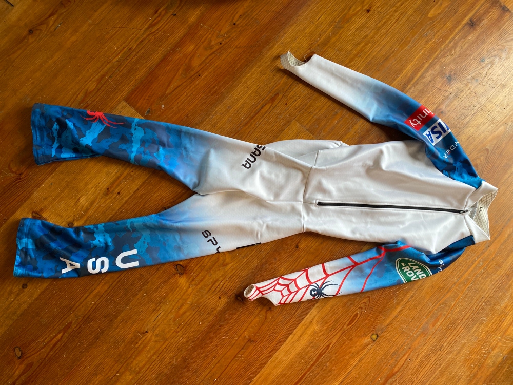 Large Spyder U.S. Ski Team Ski Suit FIS Legal Used