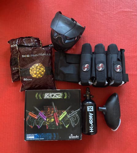 Azodin Kaos 2 Paintball Marker Gun Kit + 2 Bags Of 500 Paintballs.