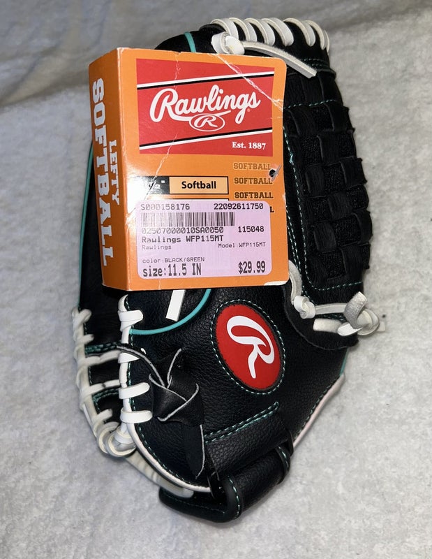 Gant Baseball Rawlings Jeunesse 11.5 Pouces – Main Droite – Noir – R115BBR