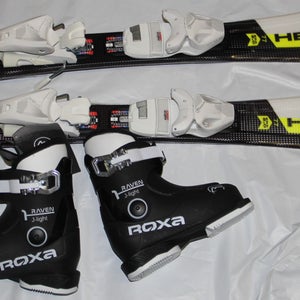 NEW 77cm HEAD Supershape team kids skis + bindings SX4.5 + ROXA boots 18.5 set