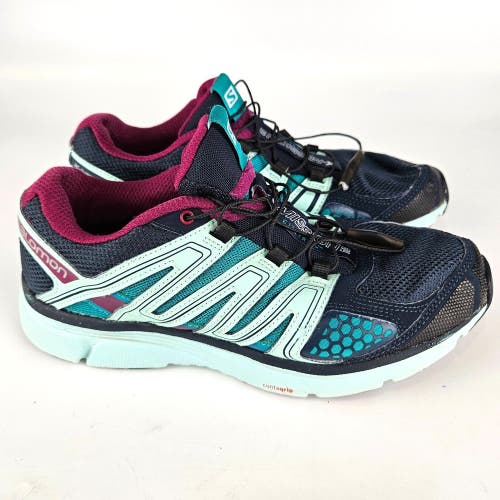SALOMON X-Mission 2 City Trail Running Blue Green Shoes Sneakers Womens Size 7.5