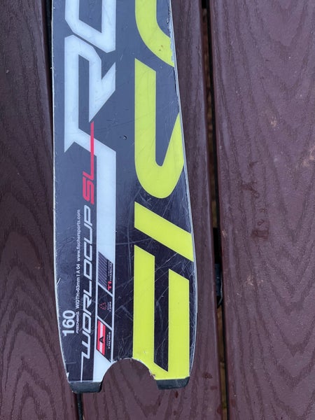 Used Fischer 160 cm Racing RC4 World Cup SL Skis With Bindings Max Din 16