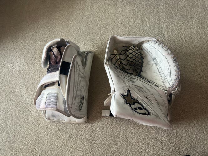 Brian's G-Netik 8.0 Goalie Glove Catcher & Blocker White Senior Regular