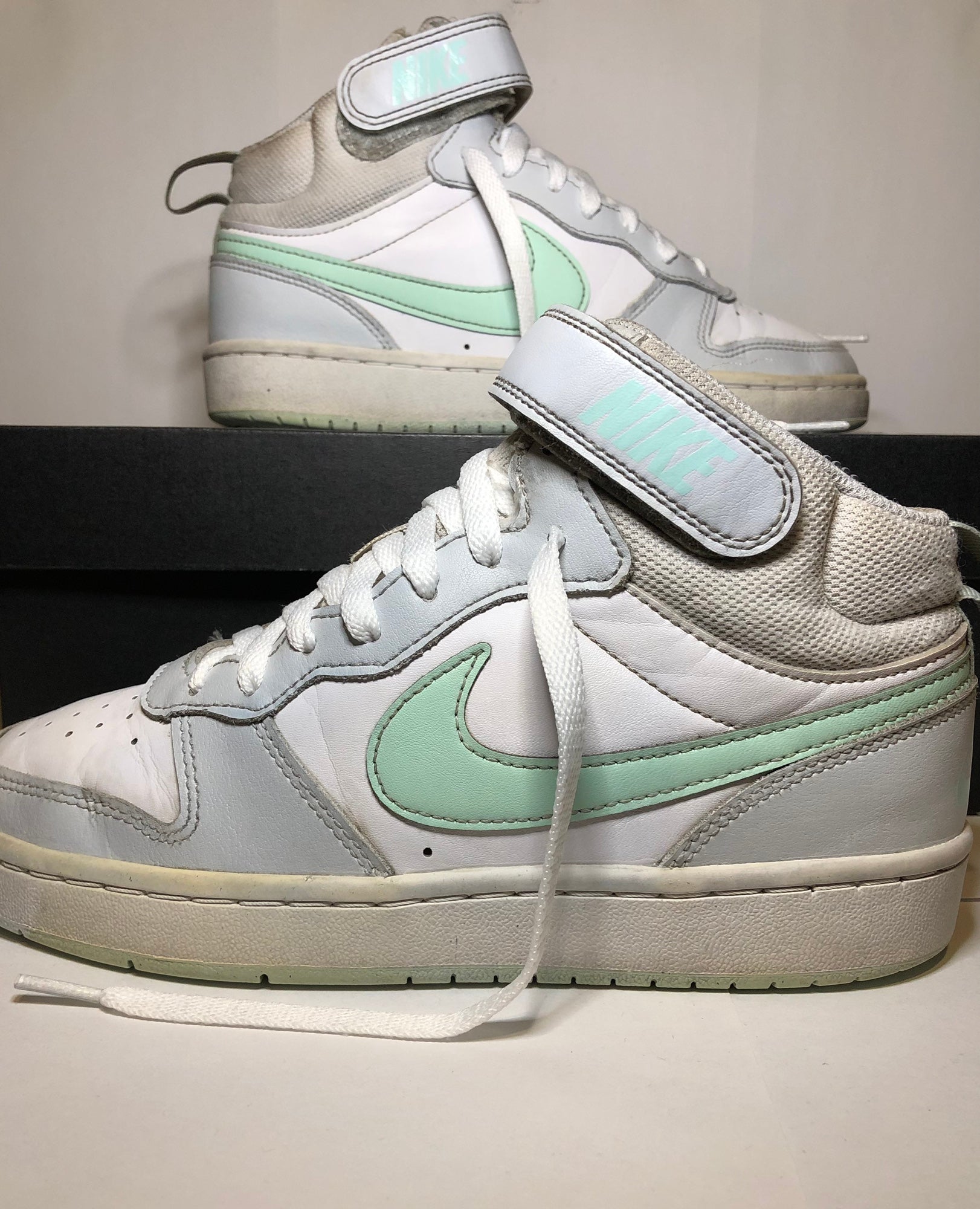 mint green nike high tops