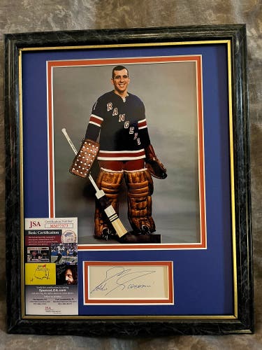 Eddie Giacomin Autograph 3 X 5 Matted And Framed 11x14