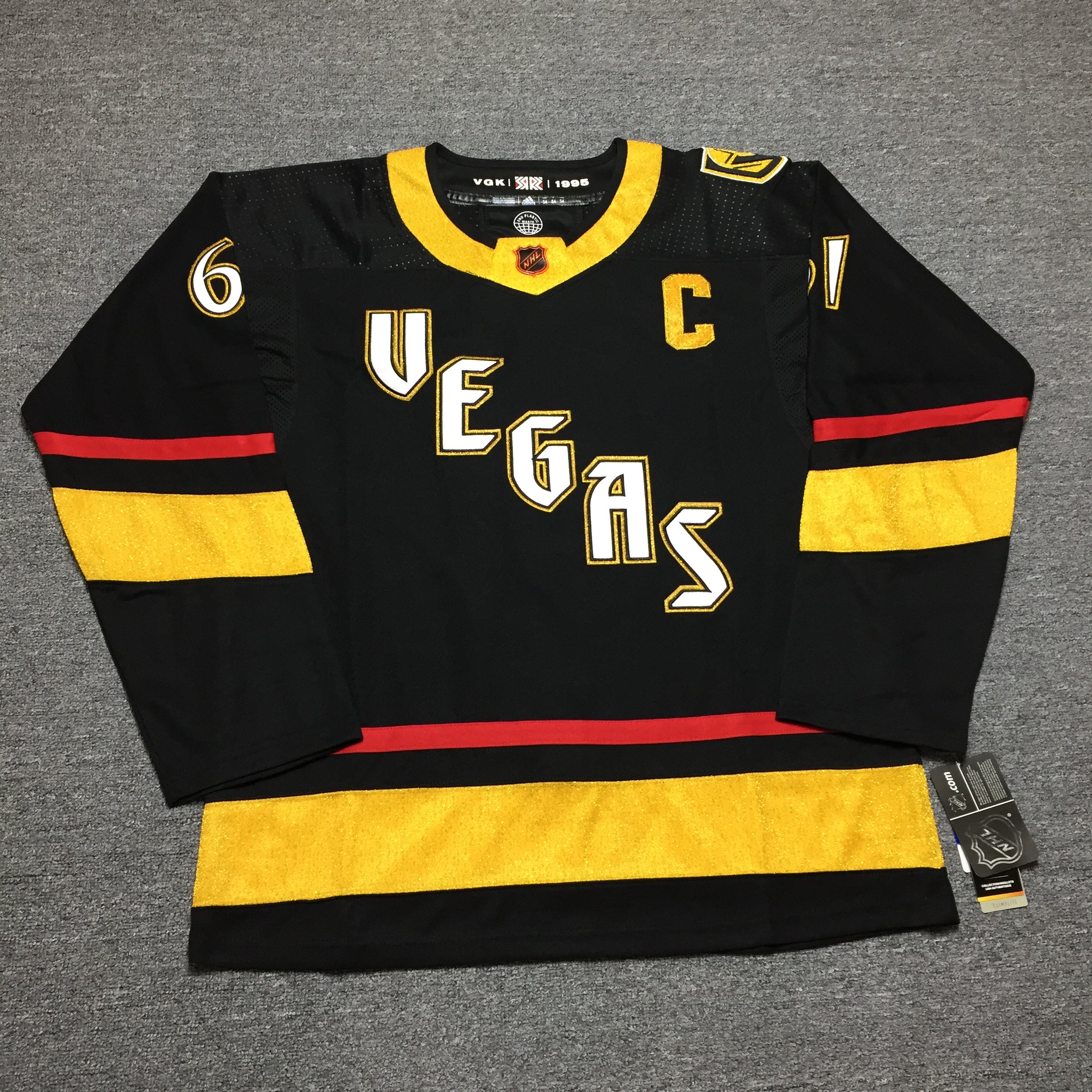 Adidas Vegas Golden Knights No61 Mark Stone Black 1917-2017 100th Anniversary Stitched NHL Jersey