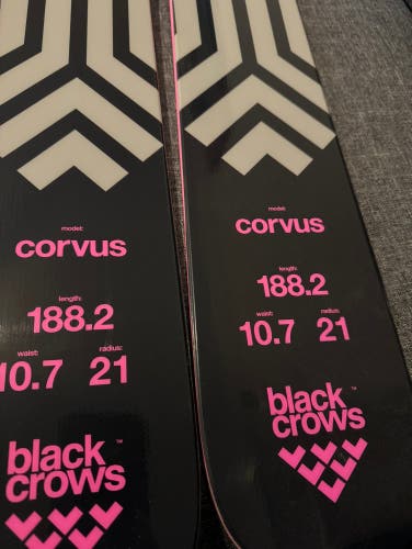 Unisex Used Black Crows Corvus 188 cm Without Bindings Skis