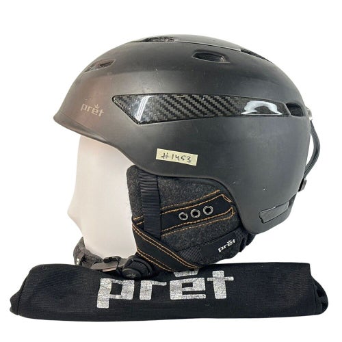 #1453 PRET Carbon X VTT3 X-Static Ski Snowboard Helmet Size M *READ*